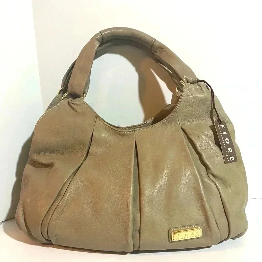 Isabella Fiore beige leather satchel handbag